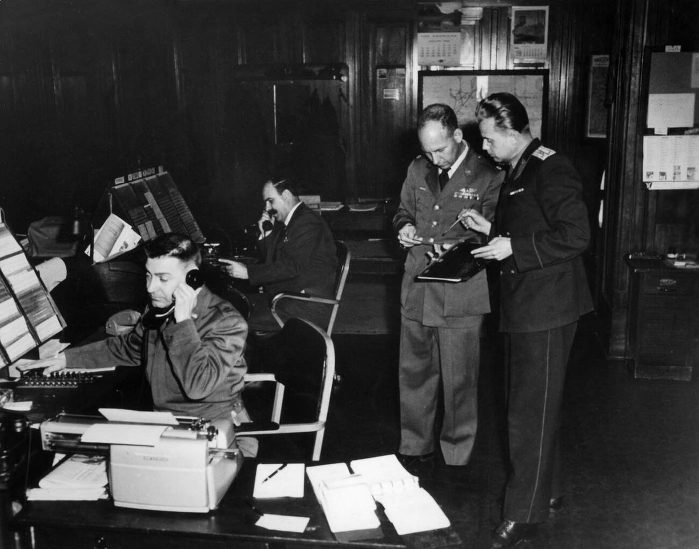 Air surveillance center of the Allied Control Council, Berlin Schoenebeck, Kleistpark, 1950.