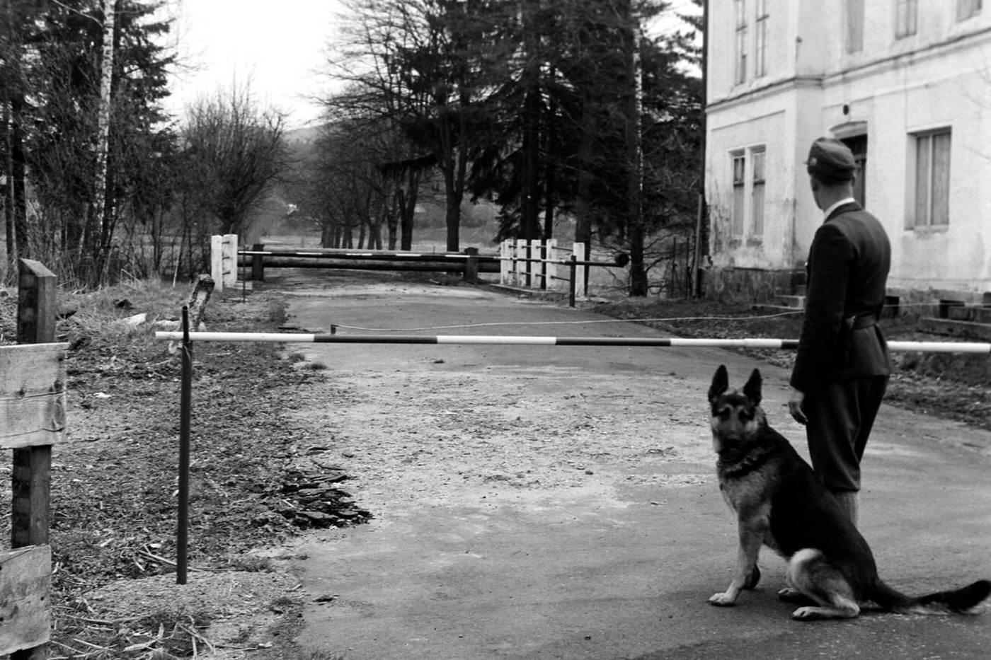 Civil servant at the border check point with Czechoslovakia at Bayerisch Eisenstein, 1958.