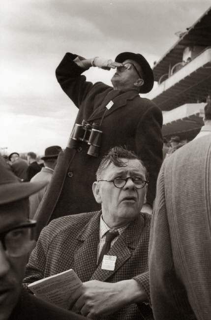 Tick-tack man and punter at the Derby.