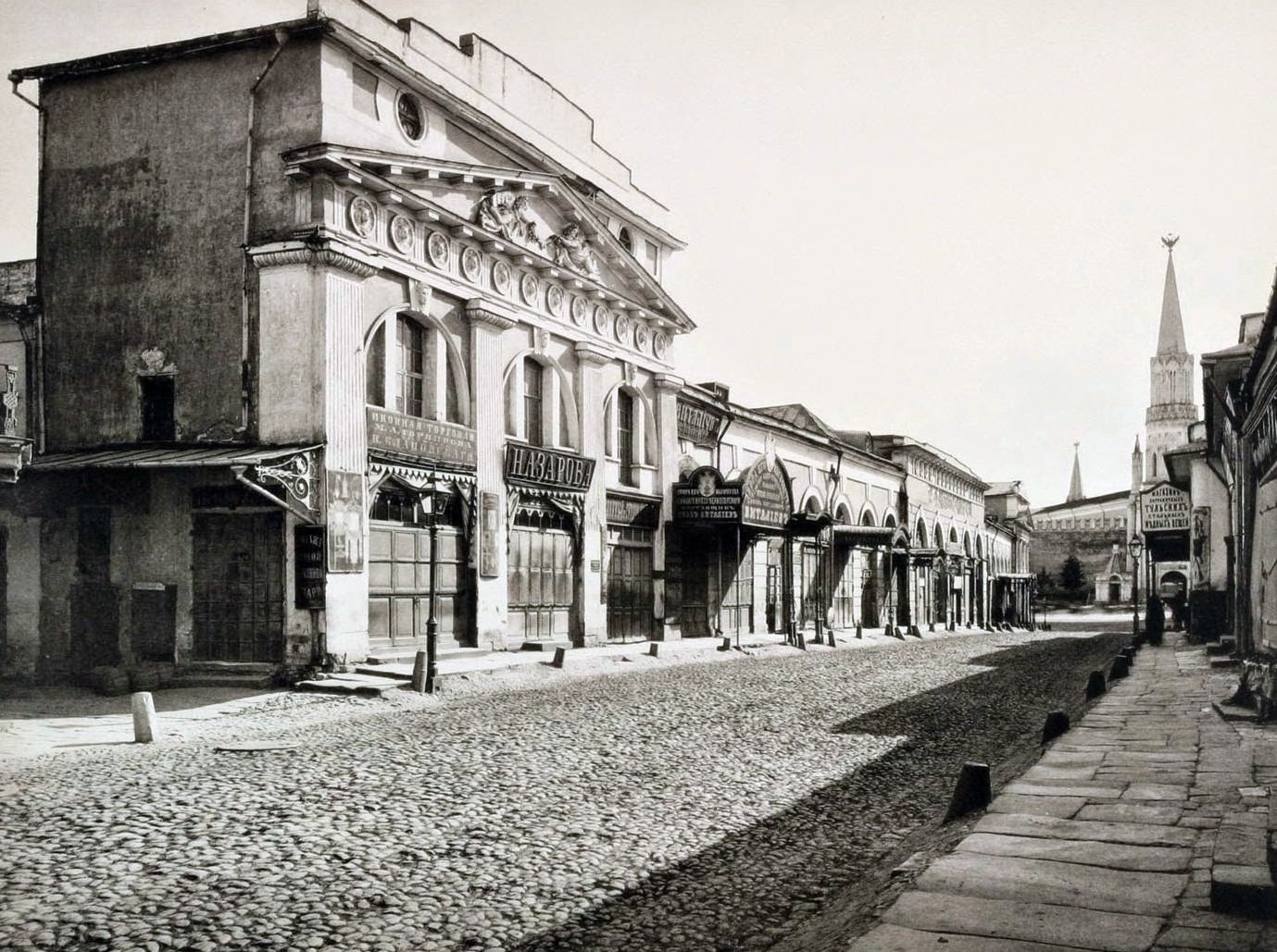 View along Nikolskaya from the northeast corner, 1880s.