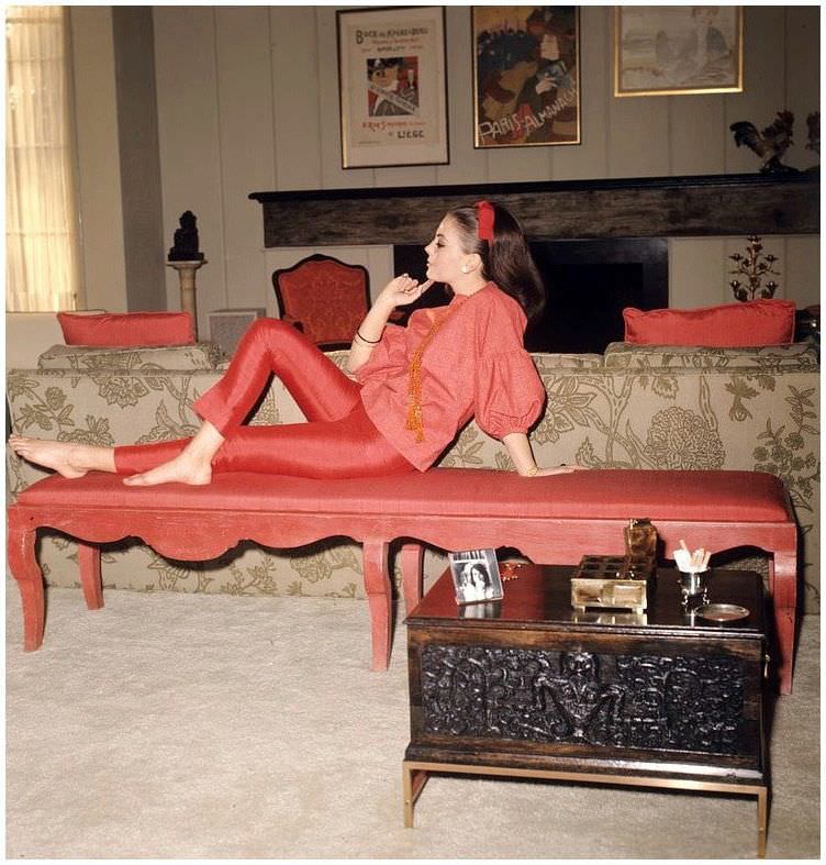Natalie Wood at home in Beverly Hills, 1965.