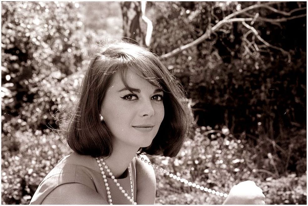Natalie Wood in the back yard of her Beverly Hills home, 1965.