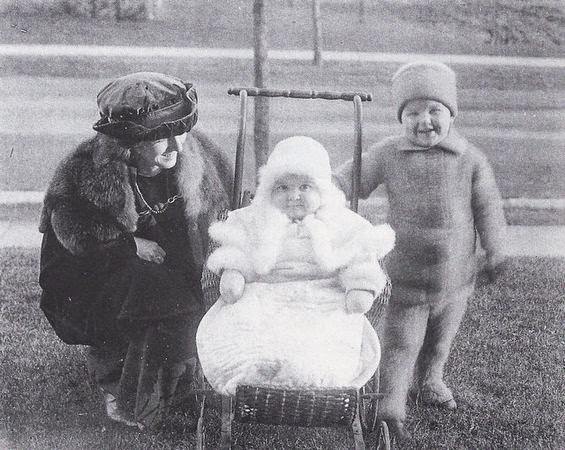 Carl Woodward of Highland Park took this photo of his family on the front lawn of their home on Lawrence Ave. in Highland Park, 1920s.