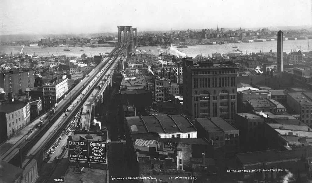 Brooklyn Bridge (from the Manhattan side), 1894