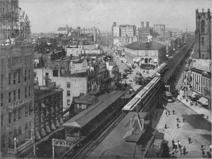 Herald Square, 6th Avenue, Broadway, and 35th Street, NYC, 1898