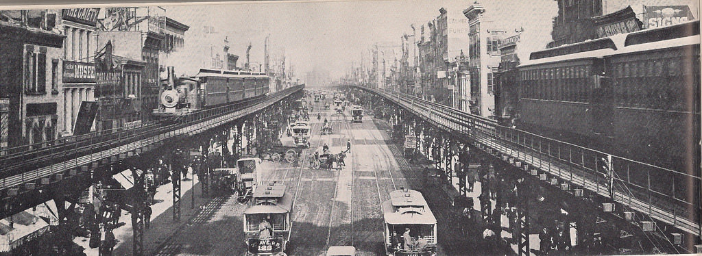New York City El on The Bowery, 1895