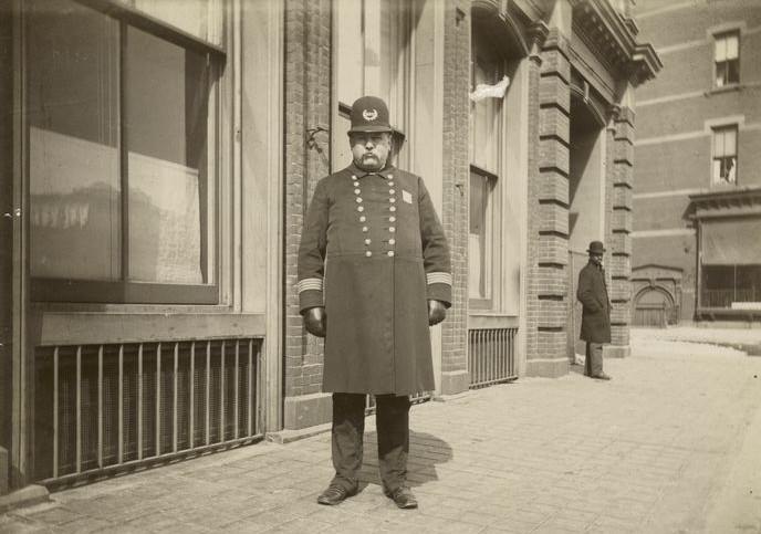 Policeman on a New York street, 1896