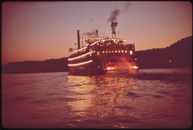 Paddlewheel Steamboat On The Ohio River, May 1972