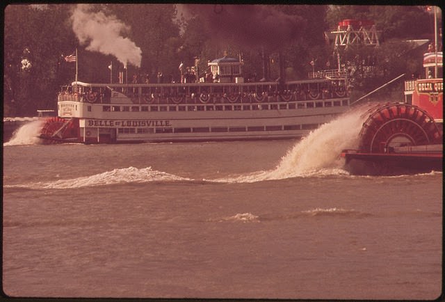 The "Belle Of Louisiana" On The Ohio River. The Paddlewheel Steamboat Is Owned By Louisville And Jefferson County, May 1972
