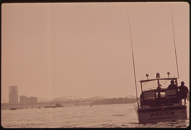 State And County Police Patrol The Ohio River, June 1972