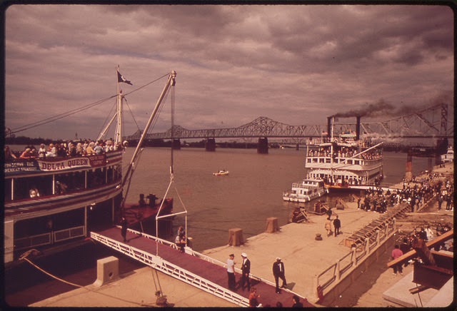 Paddle Wheel Steamboats, Docked At The New Louisville Waterfront On The Ohio River, May 1972