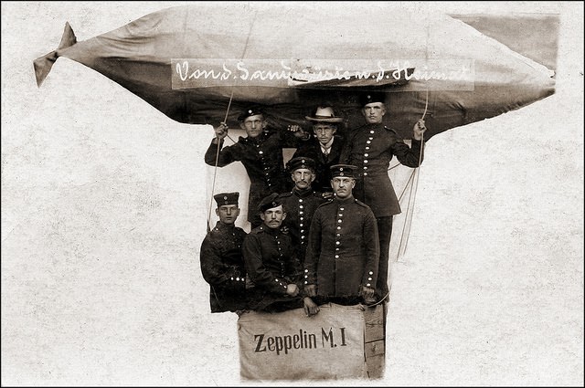 World War I soldiers on their way home, titled "From the medic desert back to home."