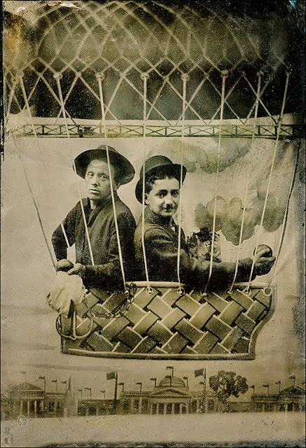 Tintype, Germany, featuring subjects holding ballast, their intentions unclear.