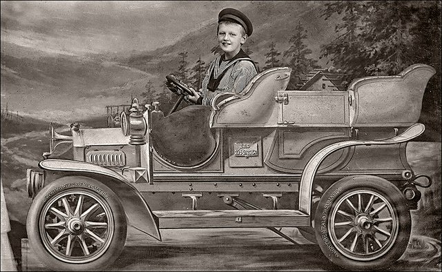 A detailed studio prop of a car, photographed by Julius Hoffmann, Bad Kissingen, Villa Martin.