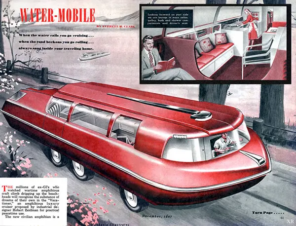 An amphibious, futuristic RV vehicle from 1947.