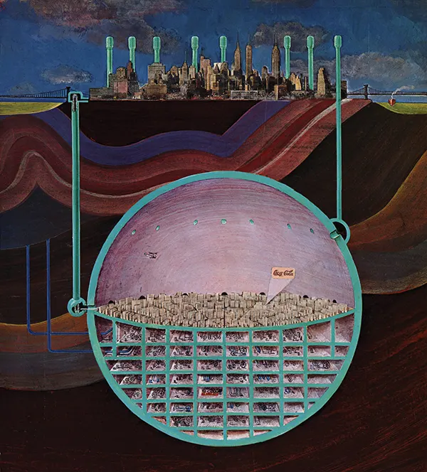 A 1969 concept of a nuclear-proof city beneath Manhattan.