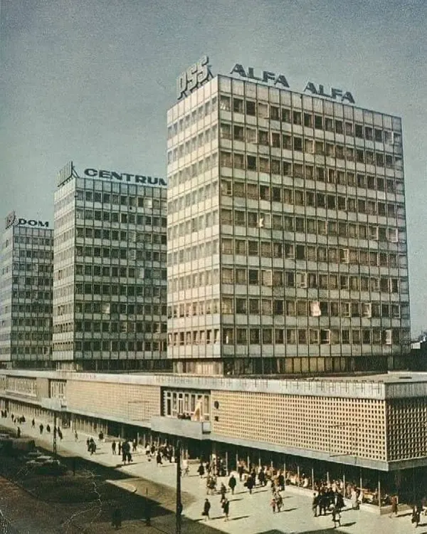 “Alfa” office buildings and department store, Poznań, Poland, built between 1968–1971.