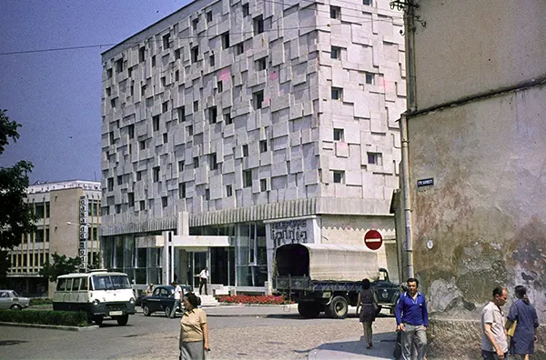 Public utilities building for telephone and postal services, Cluj-Napoca, Romania, built between 1966–1969.