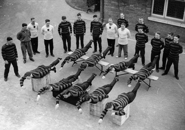 Soldiers training at Aldershot on March 26, 1936.