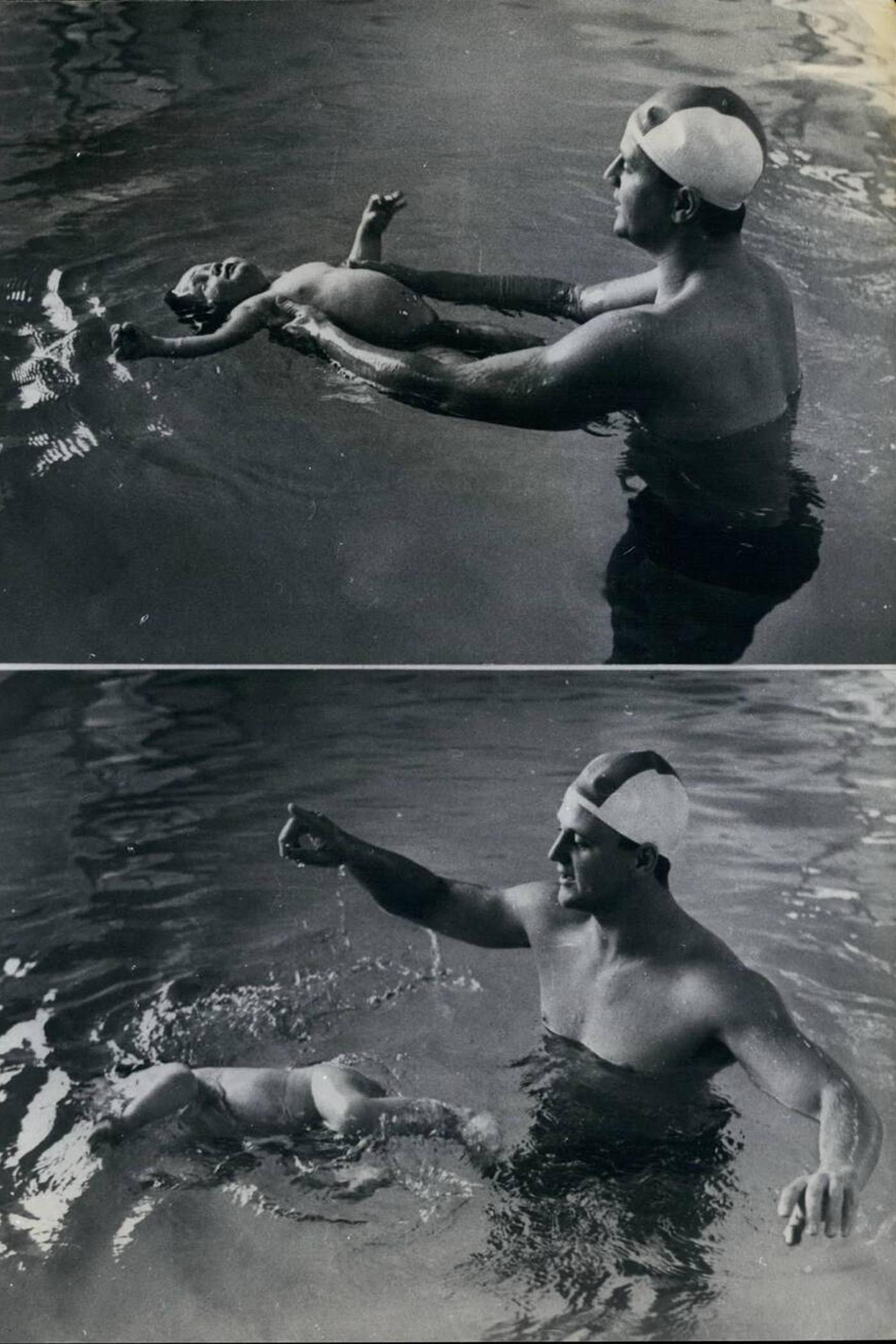 Babies learn to swim before they can walk in Germany, 1967.