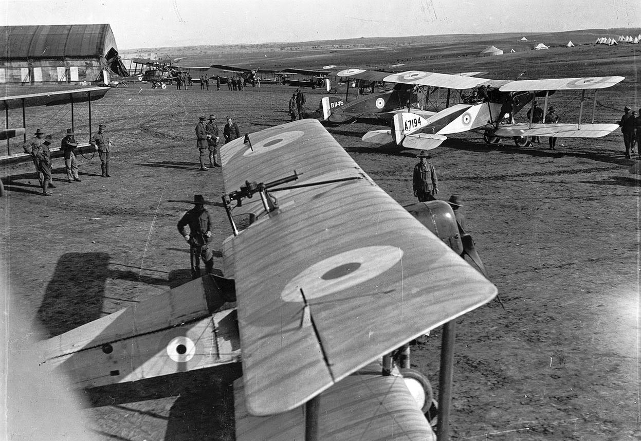 No. 1 Squadron, a unit of the Australian Flying Corps, in Palestine, 1918.