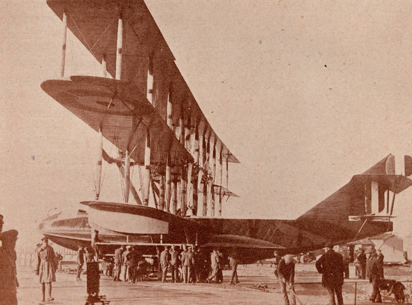 A British triplane flying boat, 1919.