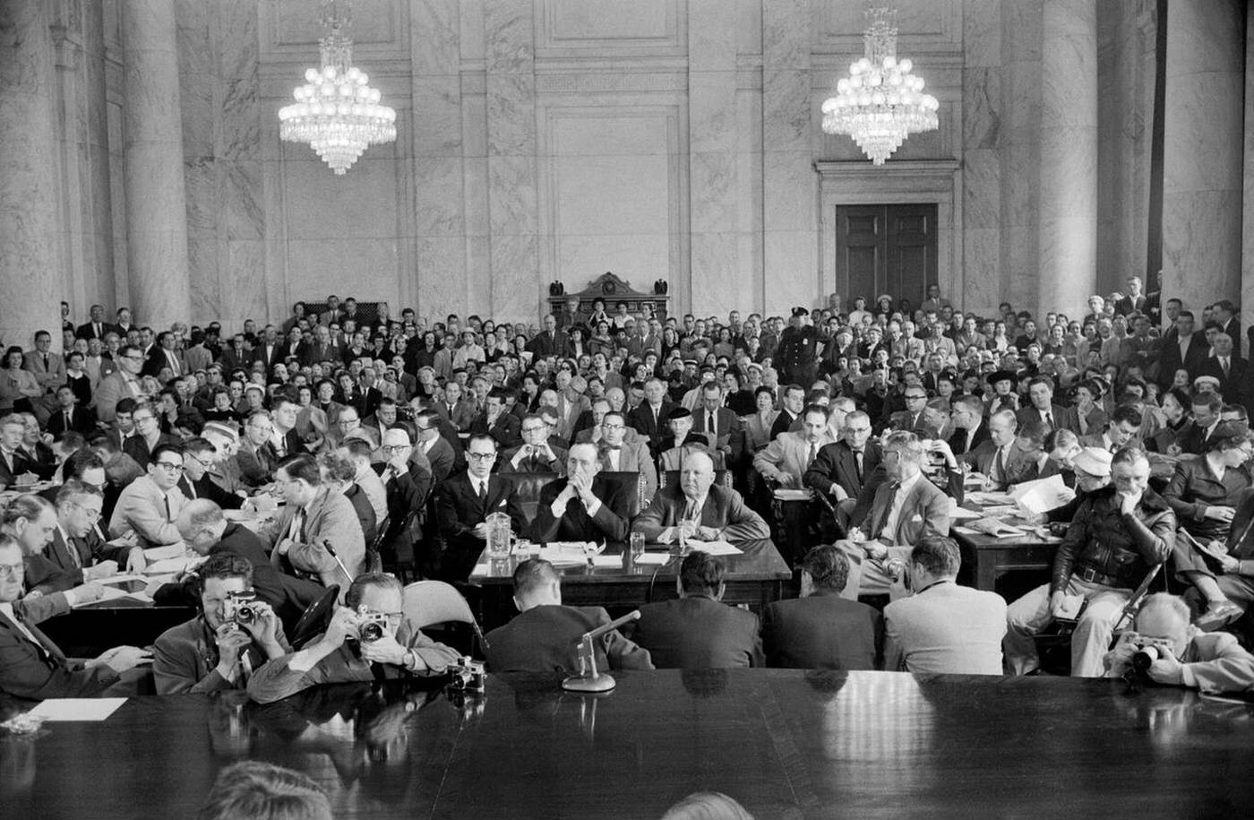 McClellan Committee investigating Teamsters Union, Senate Investigating Sub Committee, Washington, D.C., 1957.