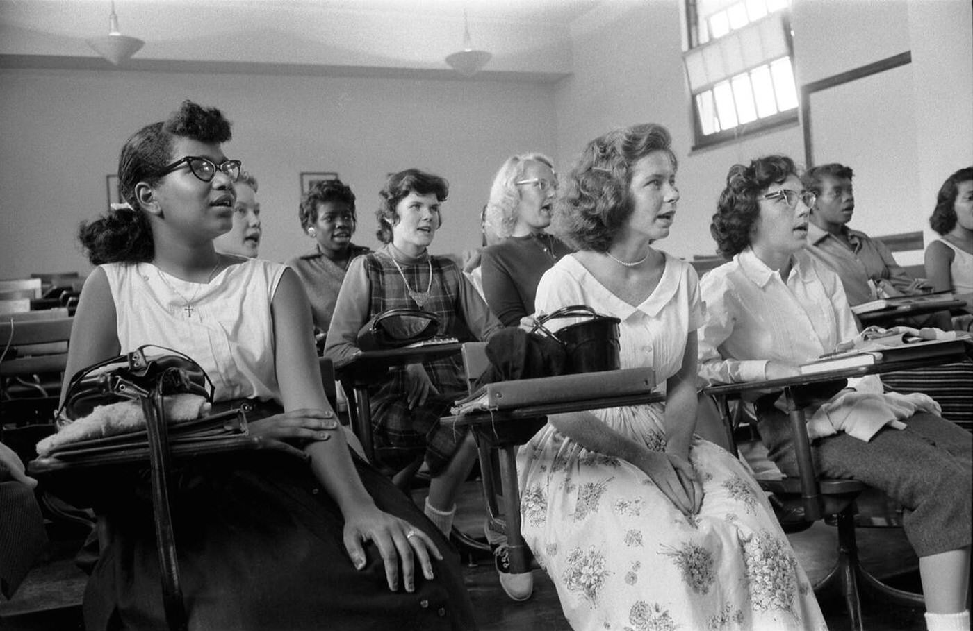 Integrated classroom at Anacostia High School, Washington, D.C., 1957.