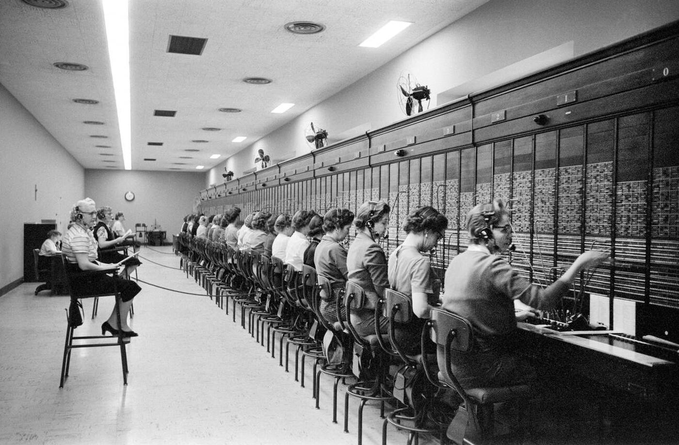 Group of Women working at the U.S. Capitol switchboard, Washington, D.C., 1959.