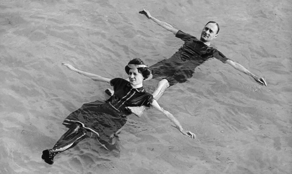 Swimming lessons century ago