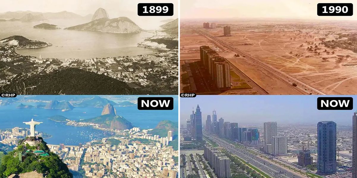 Then and now cities