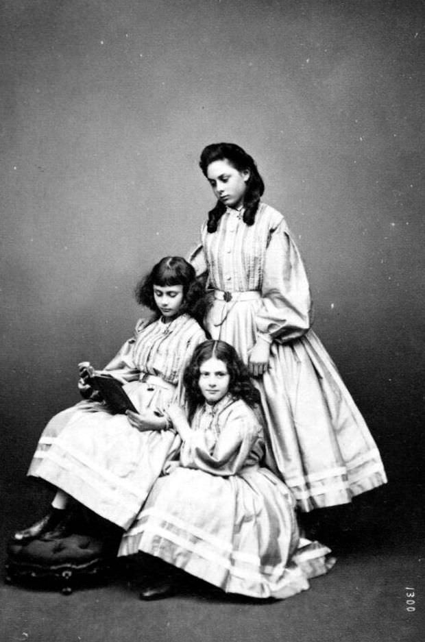 Alice Liddell, Edith Mary Liddell and Ina Liddell, ca. mid-1860s.