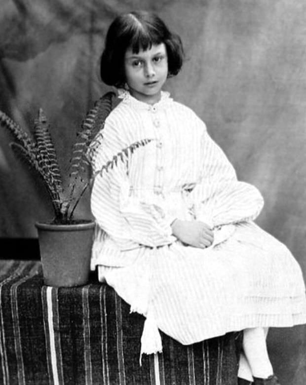 Alice Liddell, aged 7, in 1860.