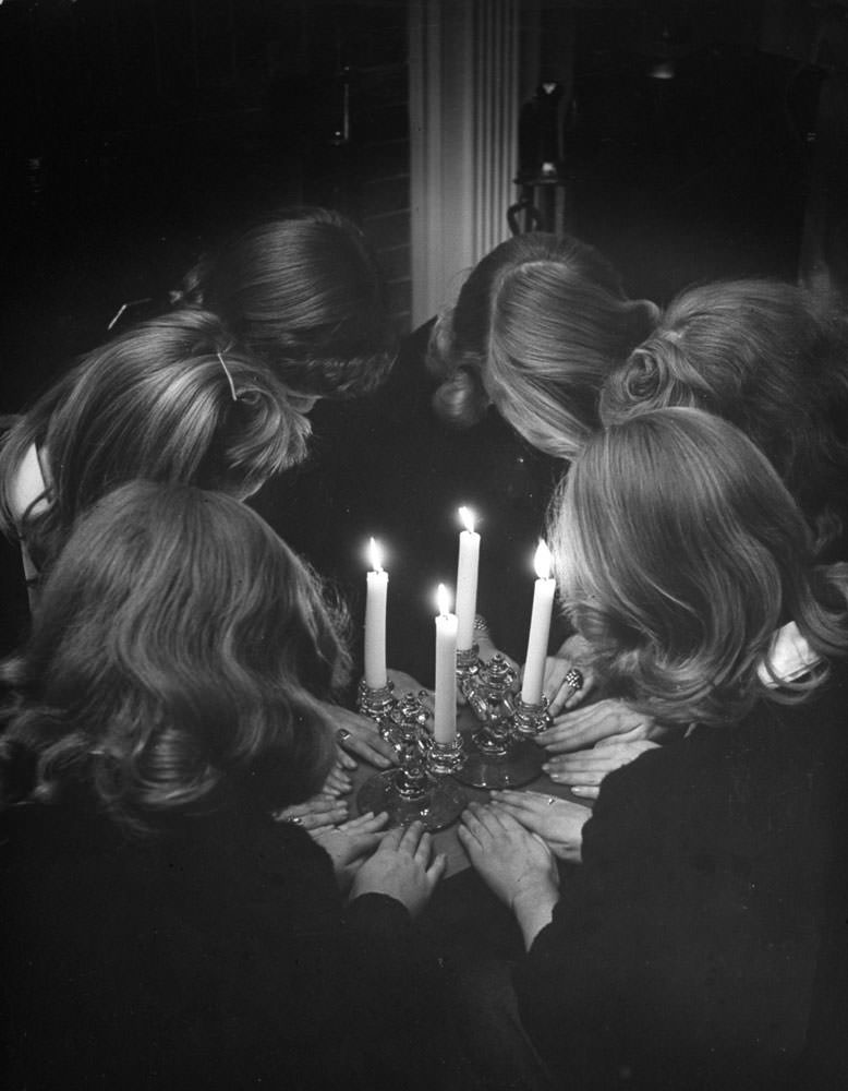 Initiation to high-school sorority, 1940s