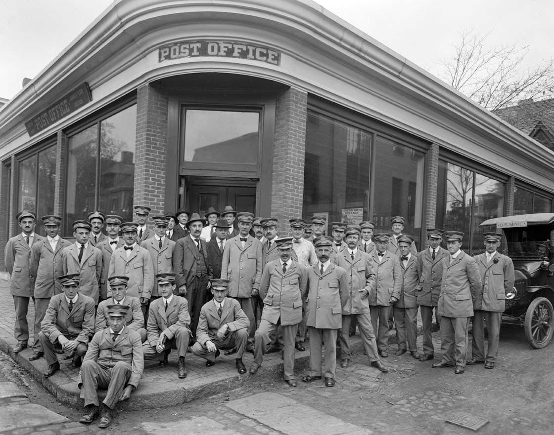 Workers at the Jamaica Plain Post Office, Boston, Massachusetts