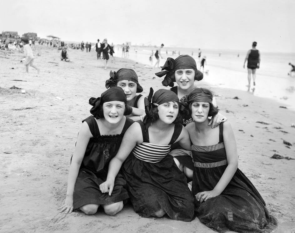 Bathing girls at Revere Beach, Massachusetts