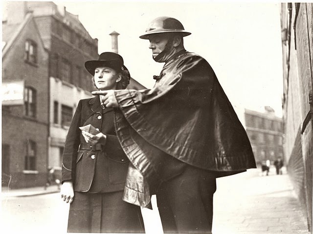 Girl messenger and policeman