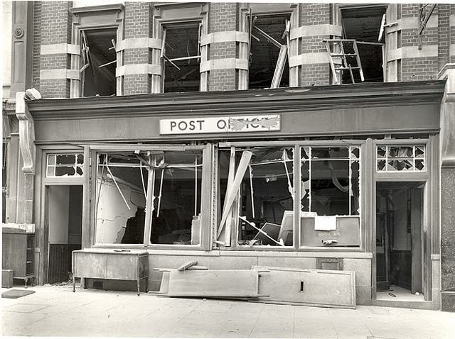 Bomb damage to Brixton Branch Office, exterior
