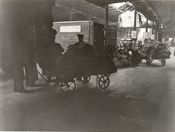 Sorting mail at Euston Station