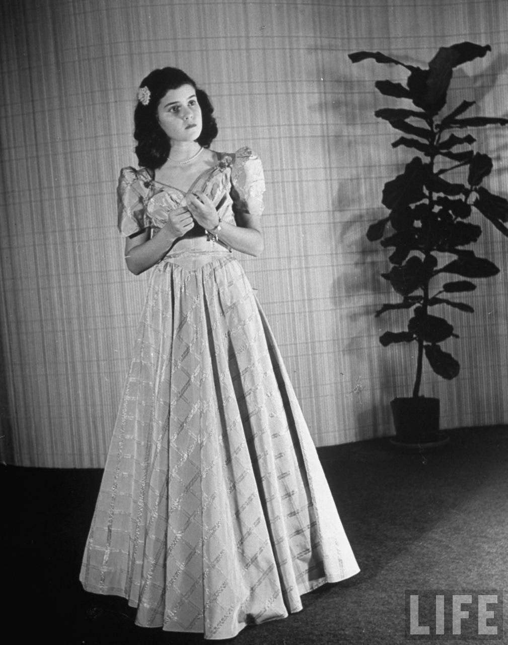 Appropriate sub-deb party dress.