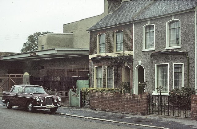 Nos. 74 & 72 Canterbury Rd, W Croydon 1969. Allders Warehouse (Nos 76-78) on left.