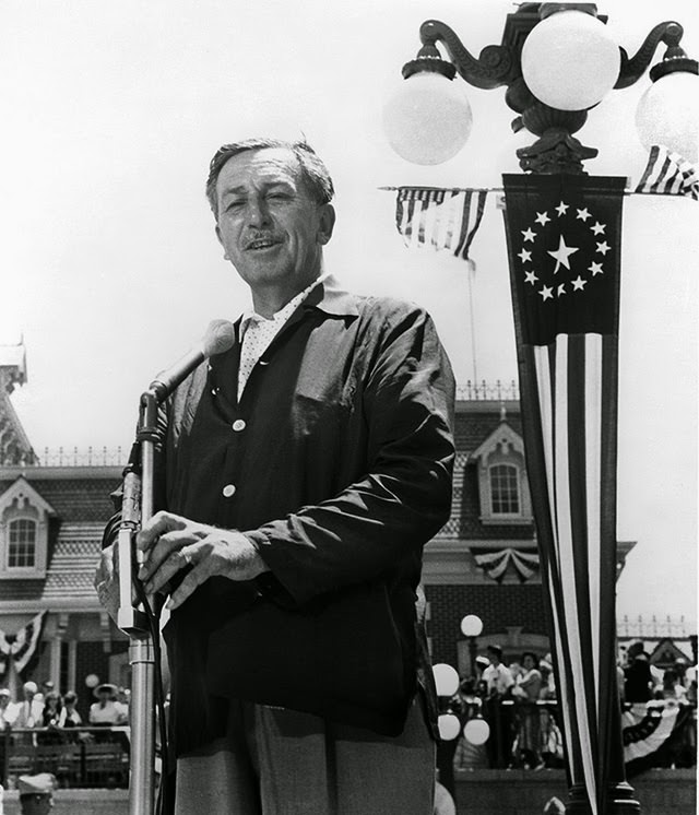 Walt Disney rehearsing for the Disneyland Opening Ceremony