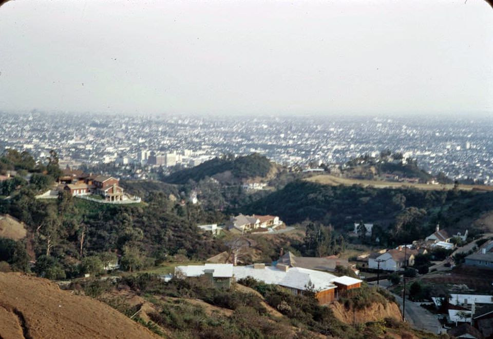 Hollywood seen from Mulholland Drive at Pacific View Terrace