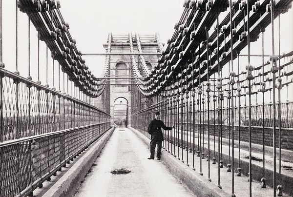 Bangor, View on Suspension Bridge