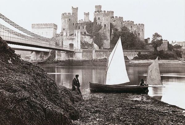Conway Castle and Suspension Bridge, from the Landing Place