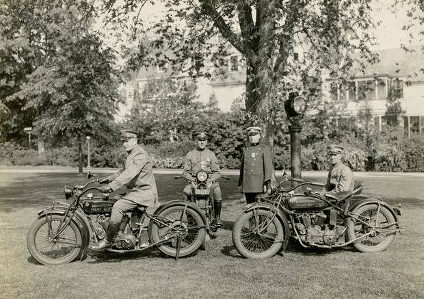Morristown Police Motorcycle Squad at the Vail Municipal Building, Morristown, New Jersey, 1926