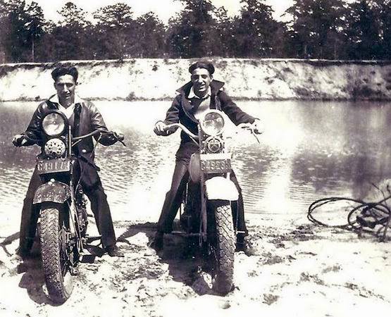 Two riders at the Crystal Sandwash in Vineland, New Jersey, 1900s