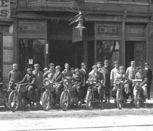 Members of the Queen City Motorcycle Club, Plainfield, New Jersey, 1918