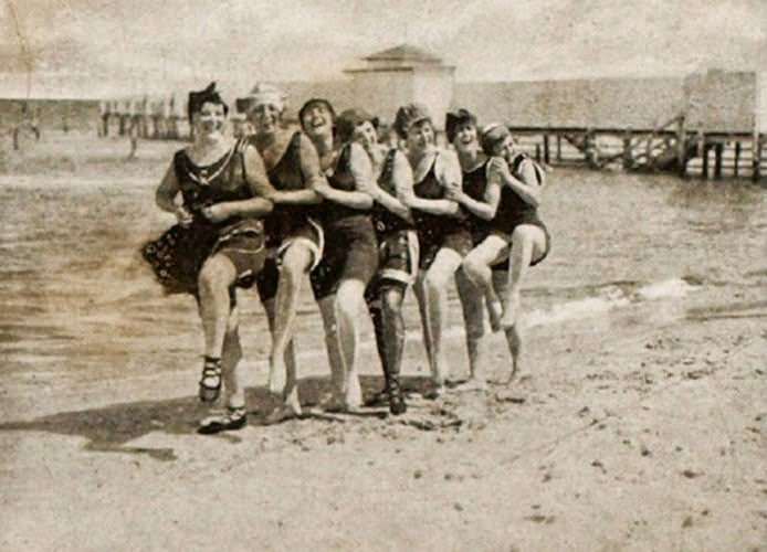 Young women on the beach, 1922.