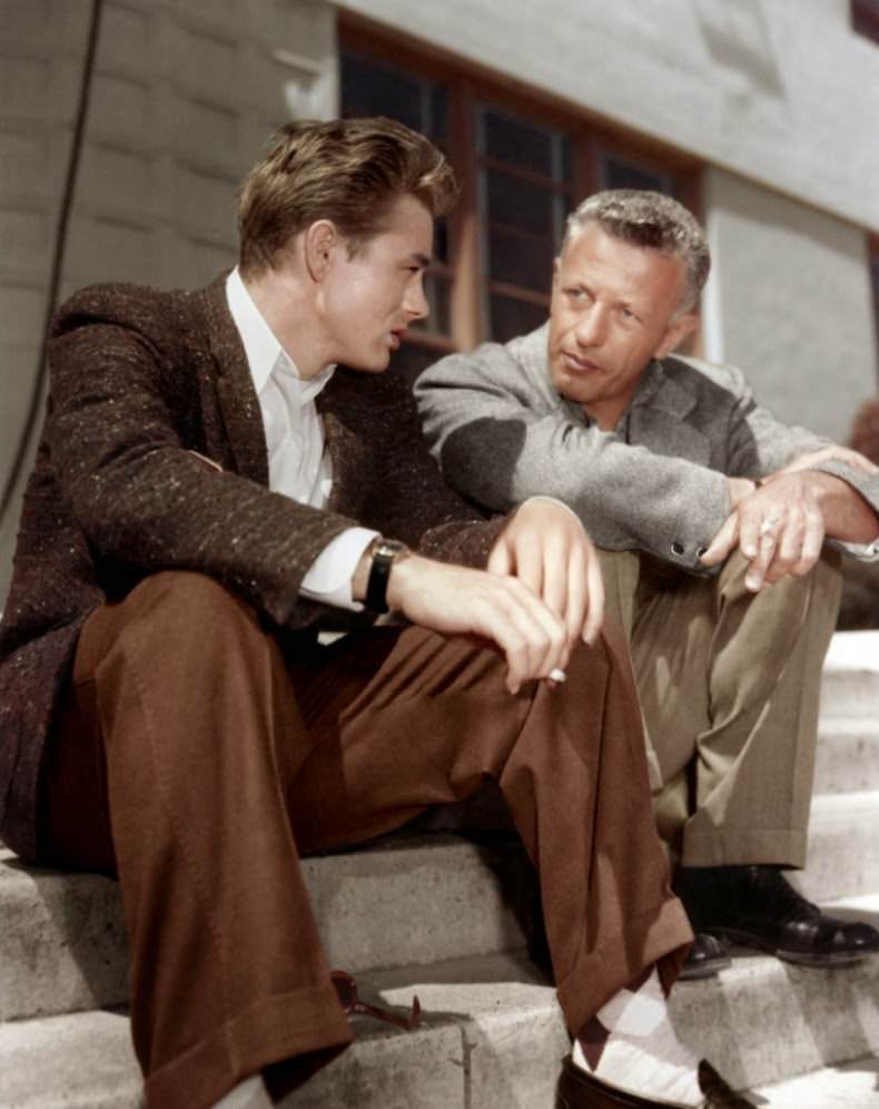 James Dean and director Nicholas Ray during the film.
